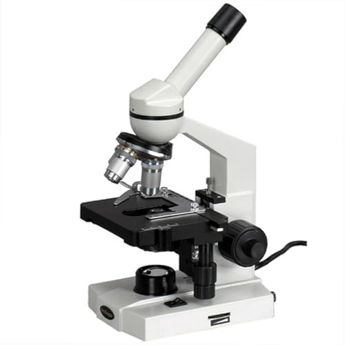 Image of AmScope M600 Compound Monocular Microscope, WF10x Eyepiece, 40x-1000x Magnification, Brightfield, Tungsten Illumination, Abbe Condenser, Mechanical Stage, 110V