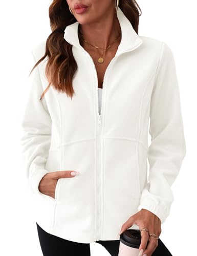 IECCP Fleecejacke Damen Durchgehender Reißverschluss Outdoor Fleecejacken Leicht und Warm Mode 2025