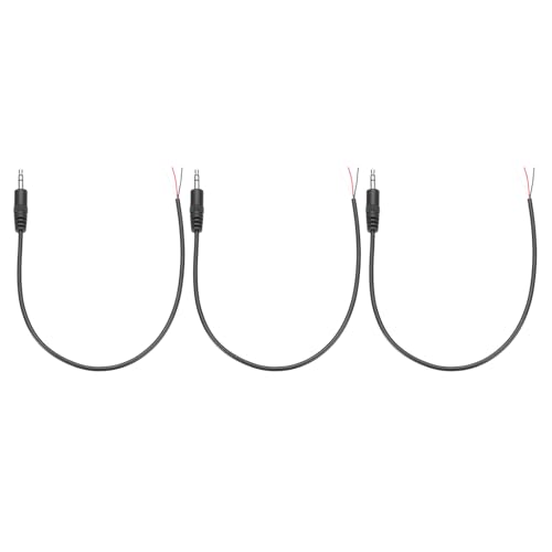 3 piezas Jack 3.5 mm macho a cable abierto 0.30 m miniatura 1