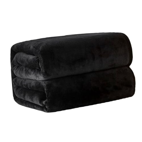 Couverture polaire noire en polyester corail pour lit et voyage - 2