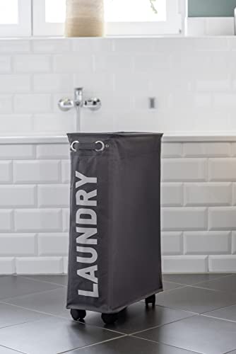 Wenko Corno Laundry Bin, 7.3 X 23.6 X 15.7 Inch, Grey #TOP7