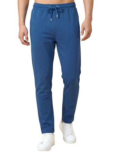 Image of Clans & Hans Men's 100% Pure Cotton Regular Fit Mid Rise Track Pant with Zipper Side Pockets and Back Pocket | Casual Gym Jogging Lounge Wear