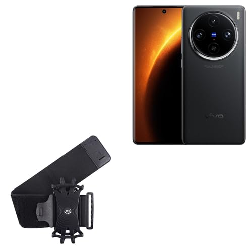 BoxWave Holster Compatible with vivo X100 Pro - ActiveStretch Sport Armband, Adjustable Armband for Workout and Running - Jet Black