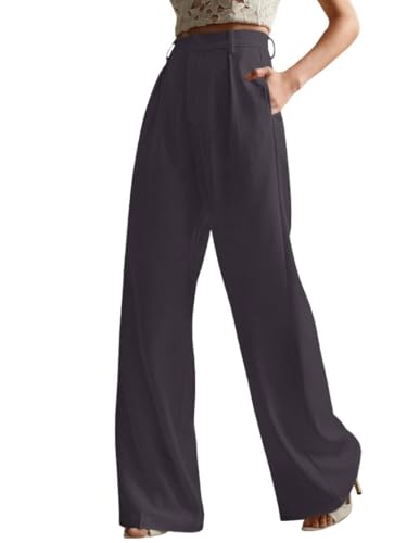 Image of GRECIILOOKS Women High Rise High Waist Trousers Flared Korean Style Formal Pants|Elegant Workwear for Office, College & Events