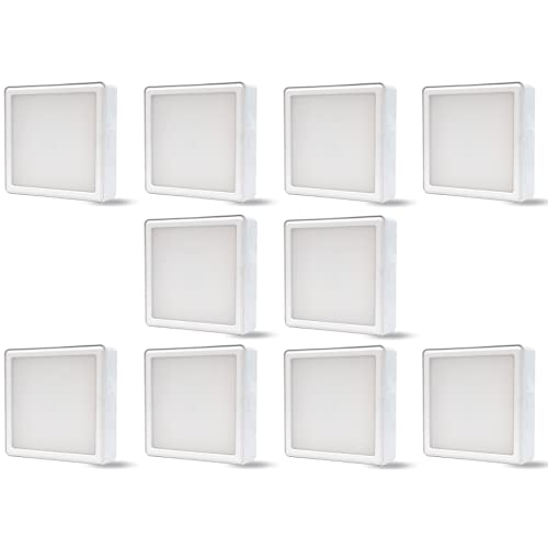 Image of D'Mak 15 Watt Square PC LED Surface Panel Ceiling Light, Poly Carbonate Powder Coated, Surface Mounted LED Light, Energy Saving Lights for Living Room, Bedroom and Hall (3IN1 (WH,WW,NWH), 10)