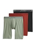 Jockey Men's Underwear Organic Cotton Stretch 9.5' Long Leg Boxer Brief - 3 Pack, Dried Sage/Canyon/Obsidian Grey, L