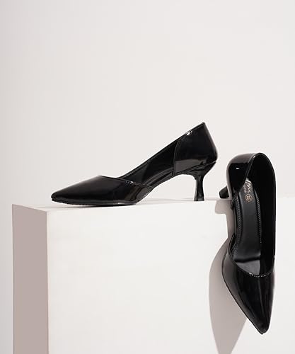 Image of JM LOOKS Women's Pointed Toe Kitten Heel Pumps Elegant Slip-On Dress Shoes for Wedding Party & Office