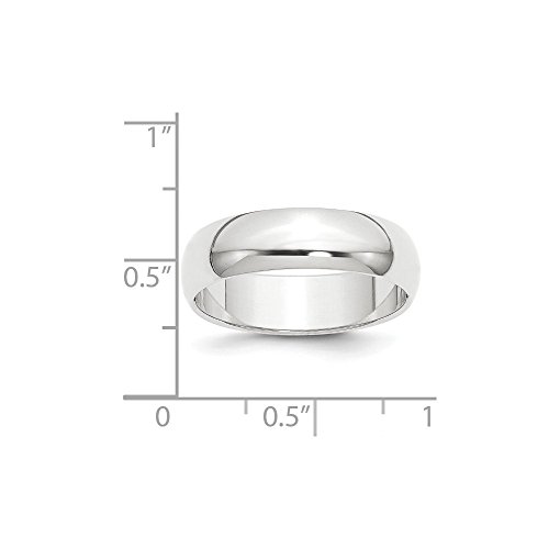 Platinum 6mm Plain Classic Dome Wedding Band Ring2