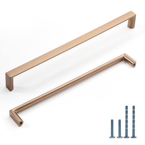 Image of 20 Pack 10 Inch(254mm) Kitchen Cabinet Handles Champagne Bronze Cabinet Pulls Kitchen Cabinet Hardware Drawer Pulls for Cupboard Wardrobe