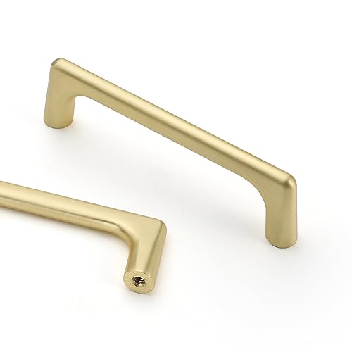 Image of Asidrama 10 Pack 3.75 Inch(96mm) Brushed Gold Cabinet Pulls Cabinet Handles Cupboard Handles Kitchen Cabinet Hardware for Cupboard Drawer Pulls
