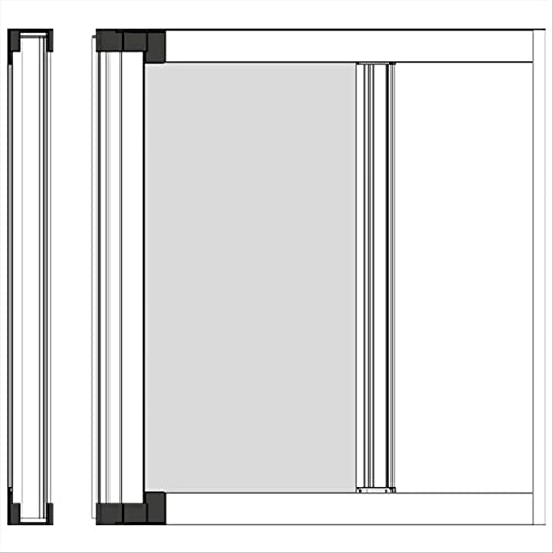 Moustiquaire enroulable spéciale enroulable réductible avec embrayage, fenêtre, porte, kit de montage (160 x 250 côtés, blanc)