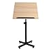 Lectern Podium Stand, Height Adjustable Laptop Table, Portable Presentation Standing Tilting Desktop with Edge Stopper for Classroom/Office & Church (Brown)