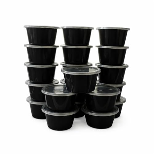 Image of 150 ml Reusable Food Container with Lid | Pack of 20 | Round Plastic Food Storage Box | Leak-Resistant | Fridge & Microwave Safe | Ideal for Meal Prep & Takeaway