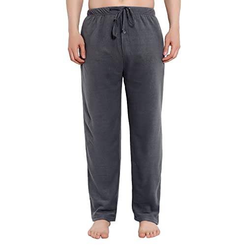 Men's Super Soft Plaid Fleece Pajama Pants - Cozy Lounge Pants with Convenient Pockets4