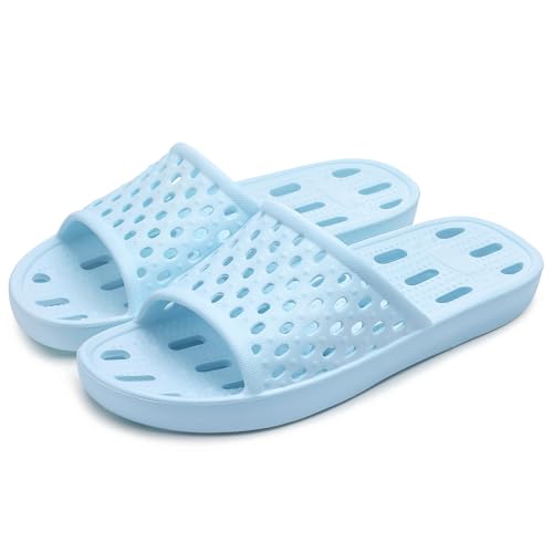 Image of Litfun Shower Shoes for Women Non-Slip Quick Dry Shower Slippers Lightweight Pool Sandals with Drain Holes for College Dorm, Beach, Bathroom & Gym