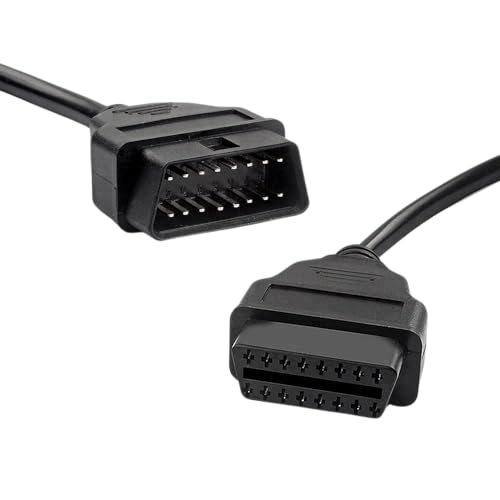 MODAXE OBD II Extension Cable - 16 Pin Male to Female Connector for Car Diagnostic Scanner, Bluetooth ELM327, and OBD2 Adapters