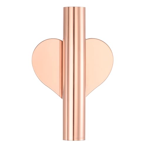 PATIKIL Wall Flower Vase Tube, Dried Flower Vase Racks Heart-Shaped Wall-Mounted Flower Tube for Flower Display Decoration, Rose Gold