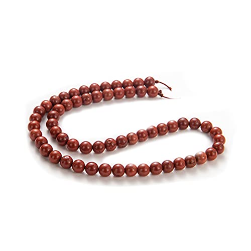 Image of 100Pcs Natural Stone Beads 8mm Red Jasper Round Gemstone Loose Beads with Elastic Bracelet String for Bracelets Necklace Jewelry Making