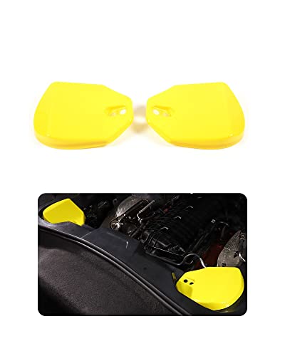 Image of TOYCIDFG Engine Bay Shock Protection Panel Cover Trim Compatible with Chevrolet C8 Corvette 2020-2023 Absorbing Tower Cover Caps (Yellow)