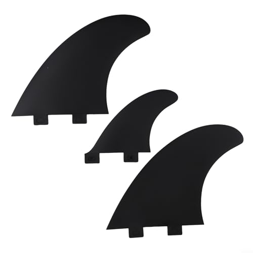 For FCS2 Keel Fins Fiberglass Core Surfboard Twin Fins Set,Dual Tabs High Performance ABS Material Black Surf Accessories For FSC1 System 138-150MM Length(FCS1 generation)