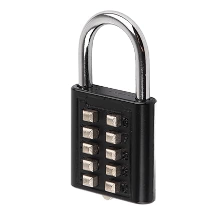 10 Digits Security Padlock Padlock Anti Theft Padlock Security Padlock 10 Digits Push Button Combination Outdoor Waterproof Padlock for Gym Cabinet Gate Toolbox Suitcase-image-28