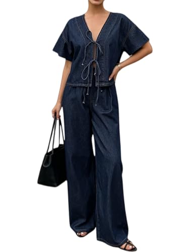 Ensemble deux pièces en jean femme parfait pour vos sorties d'été et vos journées décontractées
