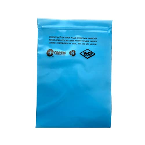 VCI Rust Prevention Zip Close Bags (6x8 inches - 4 mil) Cortec VpCI-126 Anti Rust Top Seal VCI Poly Bags for Metal Protection (Pack of 10)