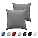 Dreamzie Federa Cuscino (Set di 2) - Antracite Cotone - Per i Cuscini 65 x 65 cm - 100% Jersey di Cotone - Federa da Cuscino - Copri Cuscino per Letto - Fodera Protezione per Cuscino