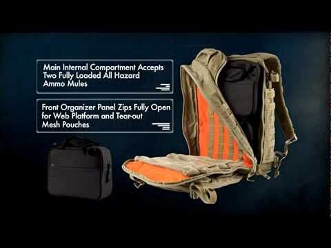 5.11 Tactical All Hazard's Prime Backpack 29L, 1050D Nylon, with Padded Laptop Sleeve, Style 56997, Black