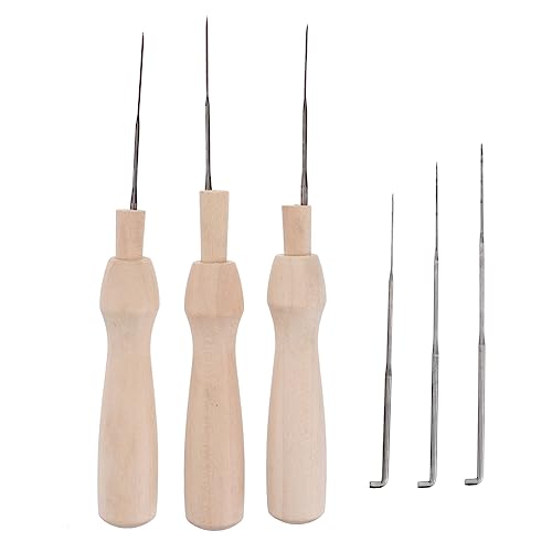 HOMSFOU 60Pcs Needle Felting Needles Set Wool Felting Tools Kit with Wooden Handles Clear Storage Bottles for Easy DIY Crafting and Needle Felting Projects
