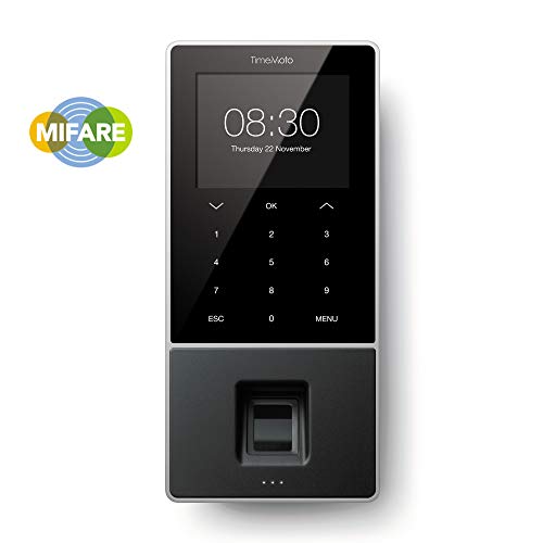 TimeMoto TM-828 SC - Clocking in System with Fingerprint, Mifare and RFID Reader for up to 2000 Users - Including Employee Management Software