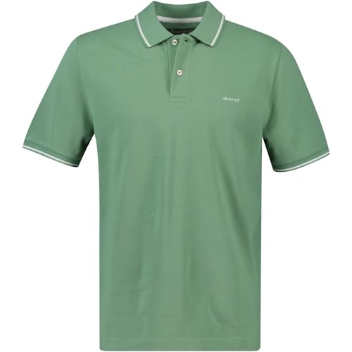 Gant Herren Tipping Pique Polohemd Kalamata Green L EU