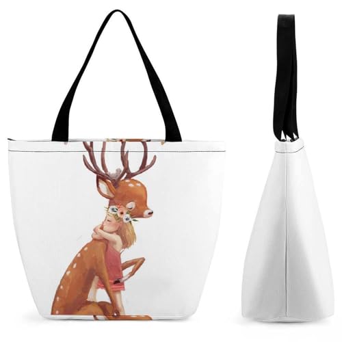 Sac de shopping pour femme Biche Adorable grand sac à main et bandoulière voyage