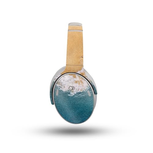 Image of Glossy Glitter Headphone Skin Compatible with Bose QuietComfort Headphones (2023) - Sea and Sand - Premium 3M Vinyl Protective Wrap Decal Cover - Easy to Apply | Crafted in The USA by MightySkins