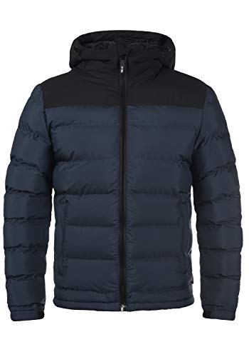 Indicode Herren Perkins Steppjacke in Daunenjacken-Optik mit Kapuze | gefütterte sportliche Übergangsjacke Moderne leichte Winterjacke modische Jacke für Männer Lemon Pie L