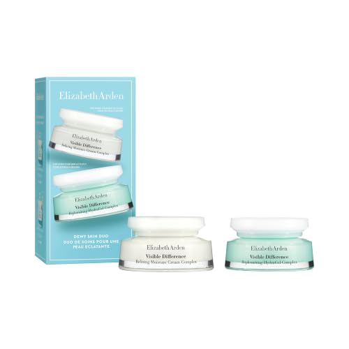Elizabeth Arden - Visible Difference Set de Cuidado de la Piel: Con Ácido Hialurónico y Vitamina E, 75 ml & Con Vitamina A y Glicerina, 75 ml, Caja de Regalo para Mujeres