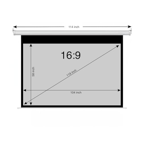 Image of BIG VUE Manual Pull Down Projector Screen, High Gain Grey Fabric Insta Lock - Auto Lock Projection Screen for Classroom, Home Theatre or Office (119 Inch, 16:9 Aspect Ratio)