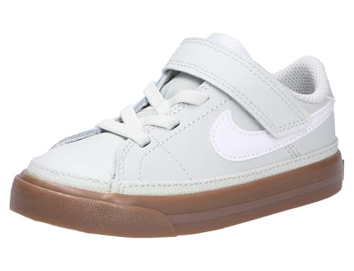Nike Kids Court Legacy (Infant/Toddler) Sneaker, Light Silver/White/Gum Dark Brown, 7 US Unisex