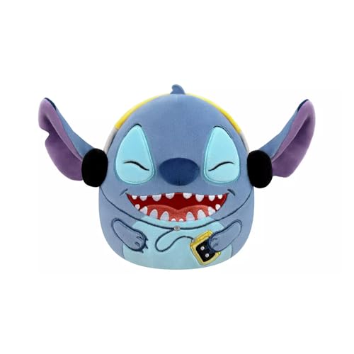 Squishmallows Peluche original de Disney Stitch con auriculares