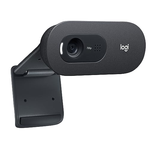 Image of Logitech C505 720p HD External USB Webcam with Long-Range Microphone Compatible with PC or Mac, Desktop or Laptop (Grey, Zoom Type: Digital)