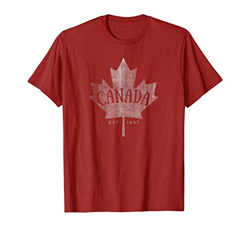 Canada Maple Leaf T-Shirt - Canada Est. 1867 Vintage Script T-Shirt
