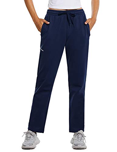 image for BALEAF Women's Lightweight Fleece Sweatpants Running Zipper Pockets At