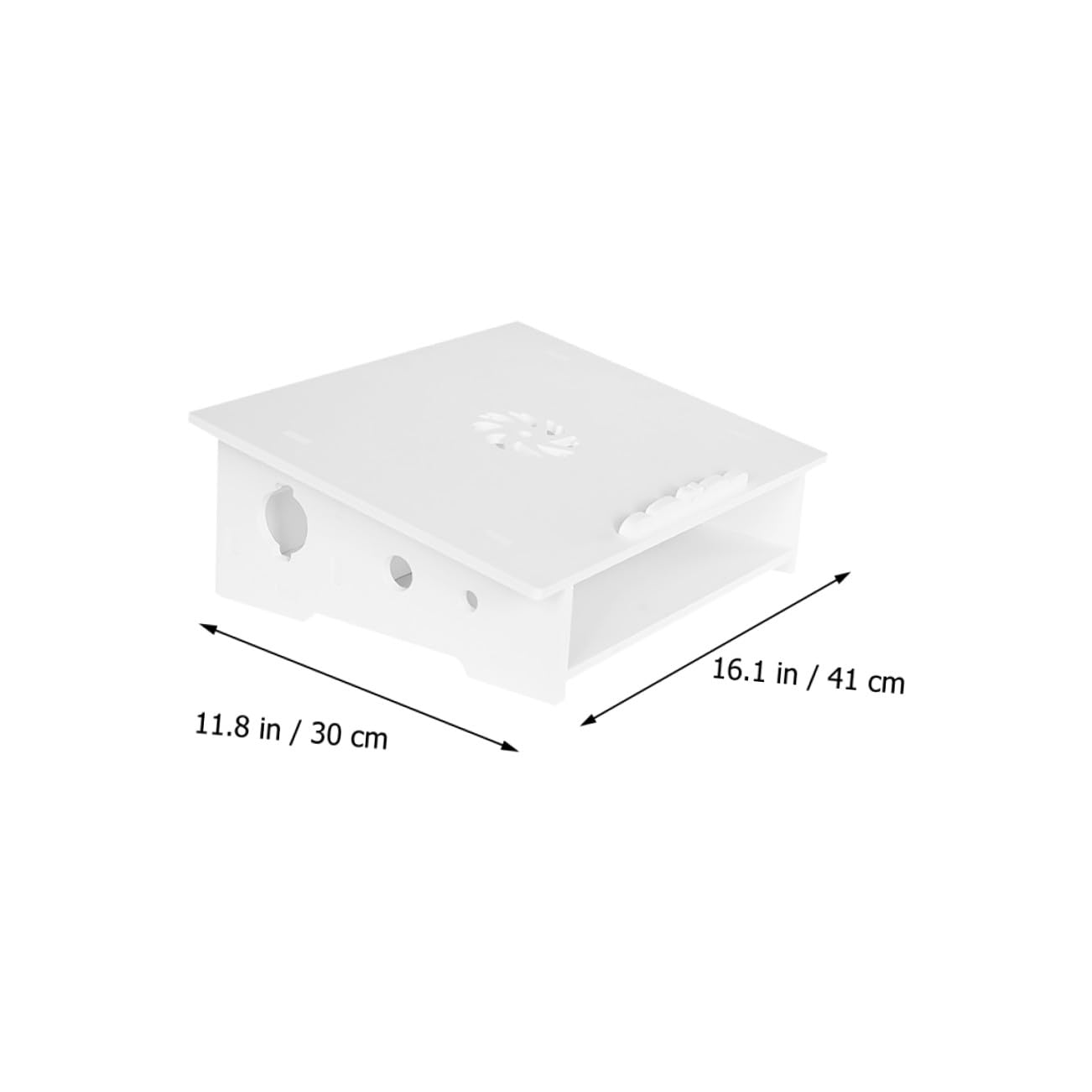 Supporto Verticale per Laptop Rialzato in Bianco in Legno