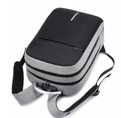 Mochila Executiva Antifurto Masculina Feminina Impermeável com Cadeado e Entrada USB – Para Notebook até 15,6” Trabalho Viagem Escola (Cinza)