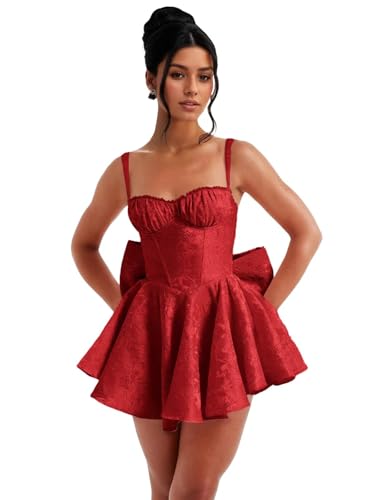 Image of Short Satin Homecoming Dresses with Bows Applique Corset Prom Dress Mini HOCO Party Cocktail Gowns for Teens