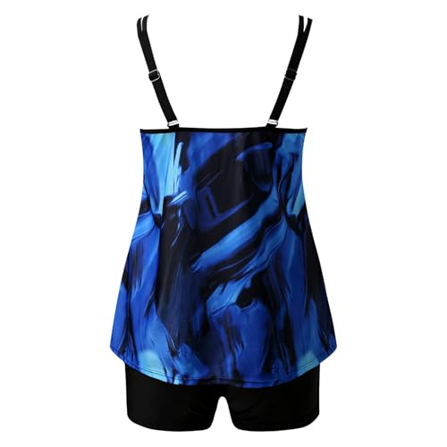 BAXLIMEK Tankini Swimsuits for Women Two Piece Tummy Control Bathing Suits,Trendy Print Swim Tank Tops with Boy Shorts3