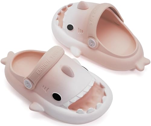 Image of KVbabby Kids Shark Slides Boys Girls Cloud Sandals | Cloud Sandals，Open Toe，Beach Pool Water Shoes，Slip-on，Lightweight，Non-Slip，Soft，Flexible，EVA Slippers