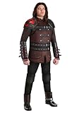Deluxe How to Train Your Dragon Hiccup Costume for Men - Shirt, Gauntlets, Knee Pads, Shoe Covers & Shoulder Pads L