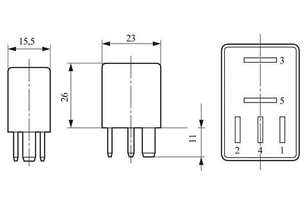Image secondaire de Bosch 0332201107 Micro-Relais 12V 30A, Ip5K4, 5 Terminaux, Résistance aux Températures Allant de -40° C À 100° C