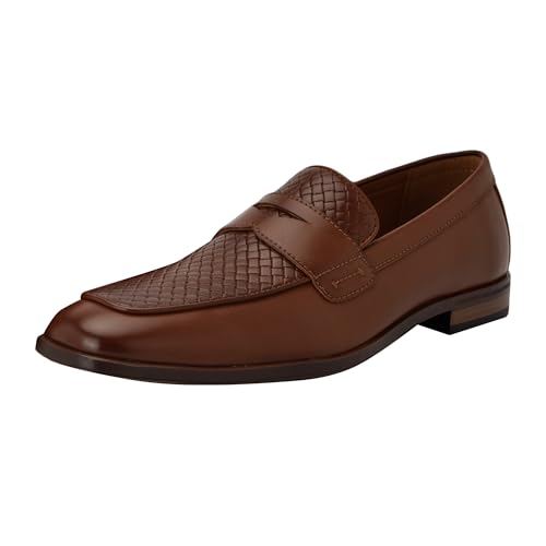 Guess Men's HACON Loafer, Medium Brown 210, 8.5